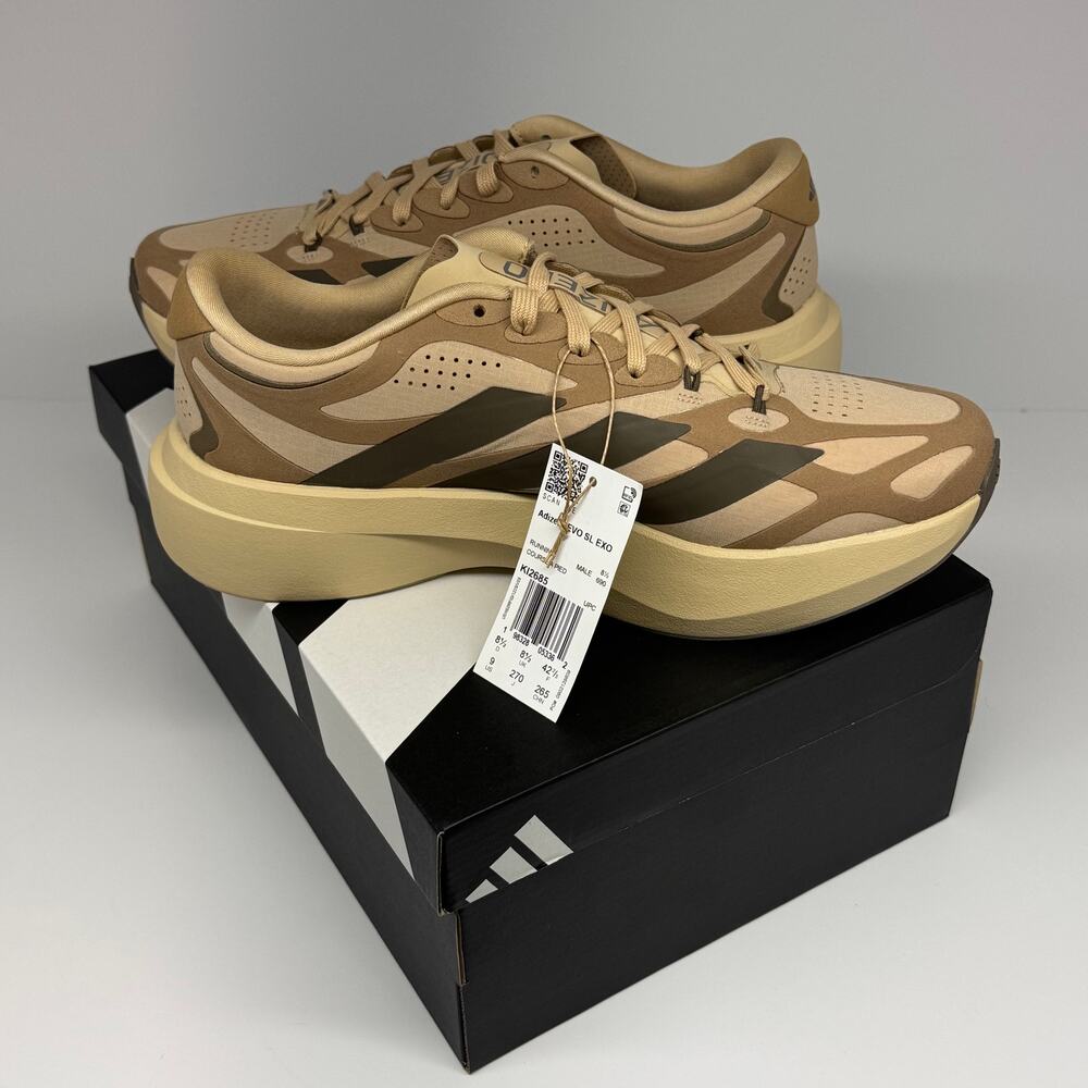 adidas Adizero EVO SL EXO Suede KI2685 Beige Brown Men's Size 9 NEW Box